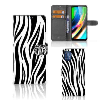 Motorola Moto G9 Plus | Telefoonhoesje | Met pasjeshouder | Zebra