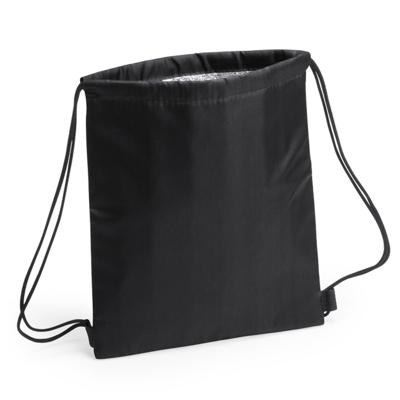 Koeltas rugzak - zwart - 27 x 33 cm - koeltassen met koordje - lunch rugtasje