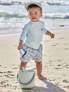 Zwemshirt met UV-bescherming klein matroos voor jongens hemelsblauw