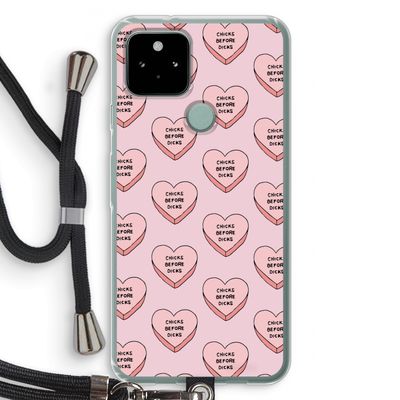 Chicks before dicks: Pixel 5 Transparant Hoesje met koord