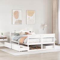 Bedframe zonder matras massief grenenhout wit 120x200 cm