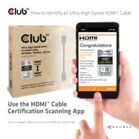 CLUB3D Ultra High Speed ​​HDMI™2.1 gecertificeerde kabel 4K120Hz, 8K60Hz 48Gbps M/V 3 meter - thumbnail