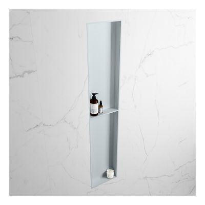 Wandnis Solid Surface Easy | In- en opbouw | 30x90x8 cm | 2 vakken | Clay