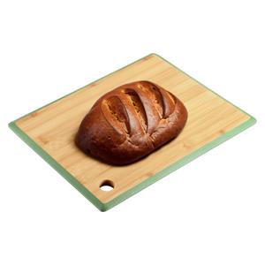 Keuken voedsel bereiden snijplank - 23 x 15 cm - bamboe hout - groene rand