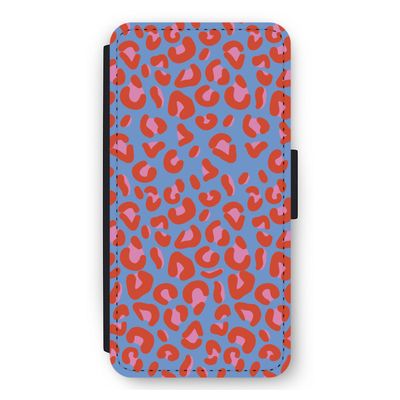 Leopard blue: iPhone 11 Flip Hoesje