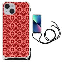 iPhone 14 Plus Doorzichtige Silicone Hoesje Batik Rood