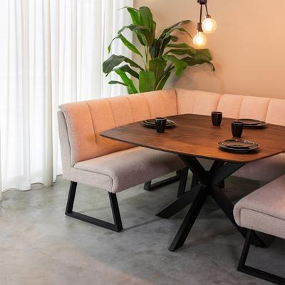 LABEL51 Eettafel 'Blake' Mangohout, 130 x 130cm, kleur Espresso