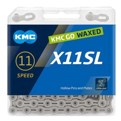 KMC Chain x11sl 118 links silver waxed
