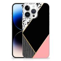 iPhone 14 Pro Max | TPU Hoesje | Zwart Roze Vormen