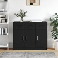 Dressoir 91x28x75 cm bewerkt hout zwart