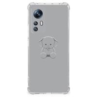 Xiaomi 12 | 12x Stevig | Bumper Hoesje | Grijs Baby Olifant