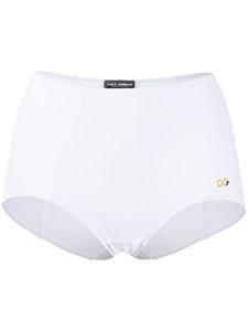 Dolce & Gabbana bas de bikini à plaque logo - Blanc