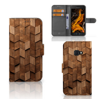 Book Style Case voor Samsung Galaxy Xcover 4 | Xcover 4s Wooden Cubes - thumbnail