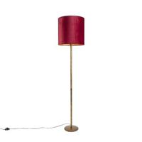 QAZQA Vintage vloerlamp goud met rode kap 40 cm - Simplo - thumbnail