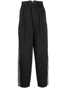 Youths In Balaclava pantalon à fines rayures - Noir