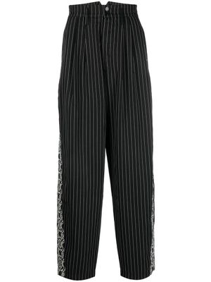 Youths In Balaclava pantalon à fines rayures - Noir