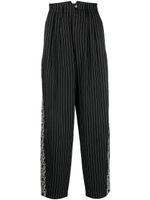 Youths In Balaclava pantalon à fines rayures - Noir