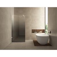 Wiesbaden Less Inloopdouche Links - 900x2000x8mm - Nano Spiegelrook naar Helder Glas - Mat Wit