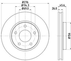 Remschijf Gecoat 54974PRO 8DD355116241