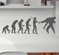 Judoka evolutie muurstickers met sportstijl