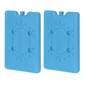 2x stuks Koelelementen 400 ml 10 x 16 cm blauw