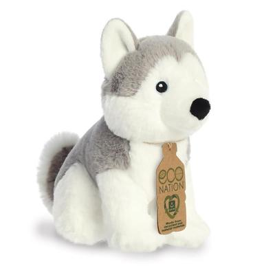 Aurora Pluche husky hond - eco nation - huisdieren knuffel - 21 cm