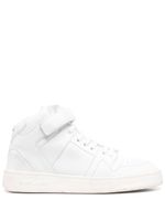 Saint Laurent baskets en cuir à logo - Blanc - thumbnail