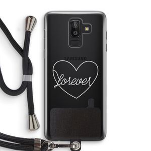 Forever heart pastel: Samsung Galaxy J8 (2018) Transparant Hoesje met koord