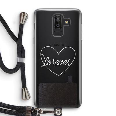 Forever heart pastel: Samsung Galaxy J8 (2018) Transparant Hoesje met koord
