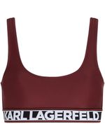 Karl Lagerfeld haut de bikini à bande logo - Rouge - thumbnail