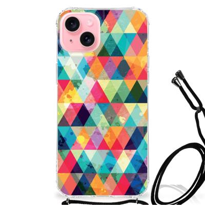 iPhone 15 Plus Doorzichtige Silicone Hoesje Geruit iPhone 15 Plus Doorzichtige Silicone Hoesje Geruit