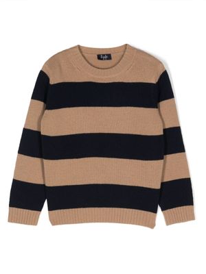 Il Gufo pull en laine vierge à rayures - Bleu