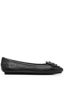 Michael Michael Kors Lillie logo-charm leather ballerina shoes - Noir