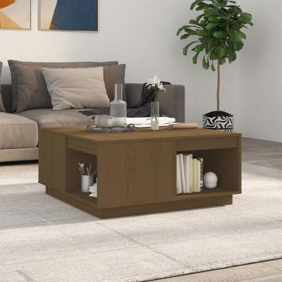 Salontafel 80x81x36,5 cm massief grenenhout honingbruin