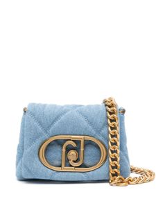 LIU JO logo-plaque quilted crossbody bag - Bleu