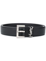 Saint Laurent ceinture à design grainé - Noir