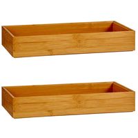 2x Stuks Kast/lade/make-up organizers bamboe hout bakje 30 x 15 x 5 cm