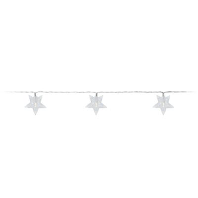 Lichtslinger/lichtsnoer - 10 witte sterretjes - verlichting - 100 cm - op batterijen