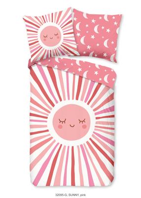 Good Morning Kinderdekbedovertrek "zon, maan en sterren" - Roze - (135x200 cm) - Katoen Good Morning Kinderdekbedovertrek "zon, maan en sterren" - Roze - (135x200 cm) - Katoen