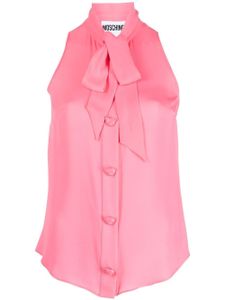 Moschino blouse sans manches à col lavallière - Rose