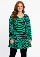 Yoek Tunic wide bottom VERDI | Groen | Maat 54/56