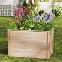 Verhoogd Verhoogd Bloembed Diepe Plantenbak met Open Bodem voor Balkon Tuin Rechthoekige Plantenbak Kruidenbak Massief Hout