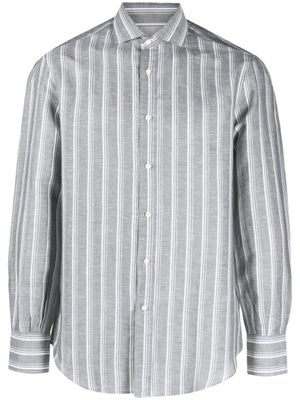 Brunello Cucinelli chemise à rayures verticales - Gris