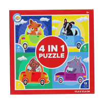 Puzzel 4-in-1 Rood