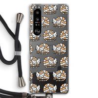 Slapende poes: Sony Xperia 1 III Transparant Hoesje met koord