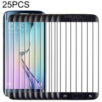 25 stuks voor Galaxy S6 Edge 0.3 mm 9H oppervlaktehardheid 3D gebogen volledig scherm cover explosieveilige gehard glas film (zwart)