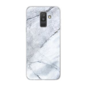 Witte marmer: Samsung Galaxy A6 Plus (2018) Transparant Hoesje