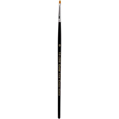 Creativ Company Gold line penselen, plat, afm 0, l: 18,5 cm, b: 1 mm, 12 stuk/ 1 doos
