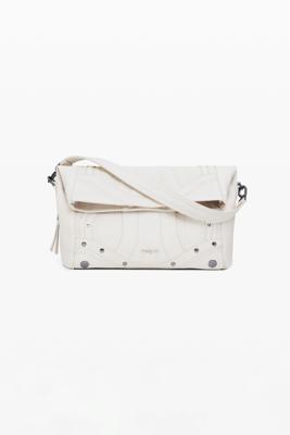 Middelgrote tas met borduursels in leerlook - WHITE - U