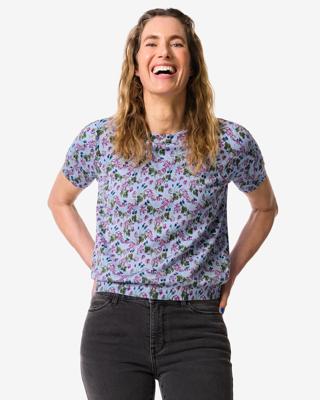 HEMA Damestrui Fally fijngebreid bloemen lichtblauw (lichtblauw)